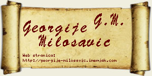 Georgije Milosavić vizit kartica